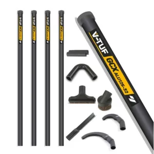 V-TUF GCX32-16PC Alu High Level Indoor & Gutter Cleaning Kit 5m Reach 32mm Poles with 2 Pipe Cleaning Tools