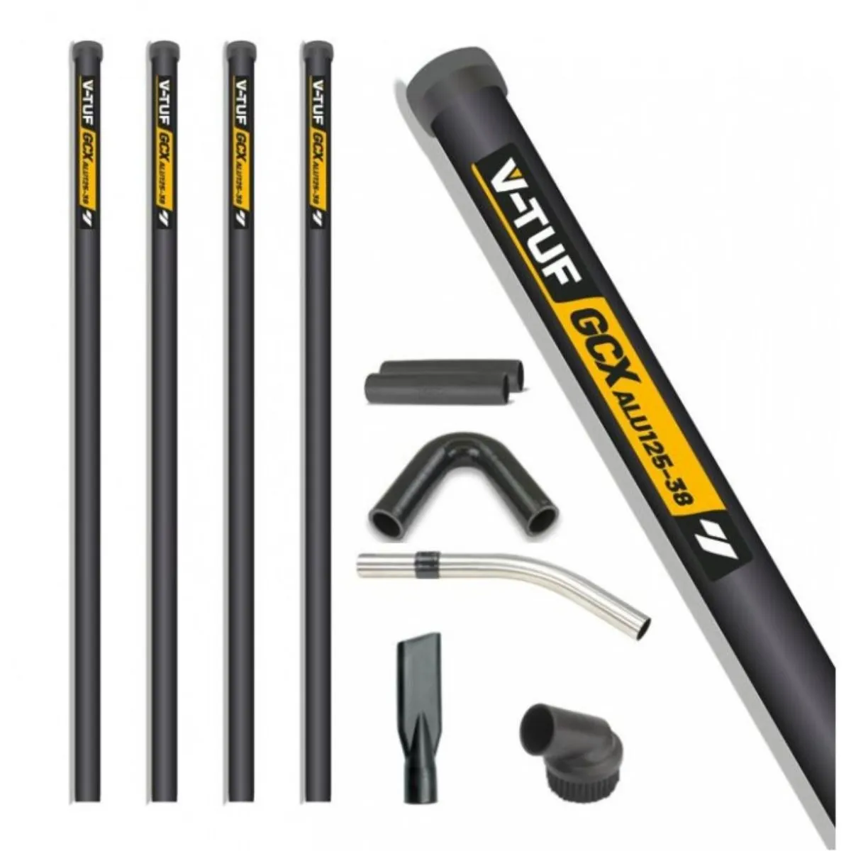 V-TUF GCX38-16 High Level Indoor & Gutter Cleaner Kit 5M Reach with 38mm Aluminium Poles