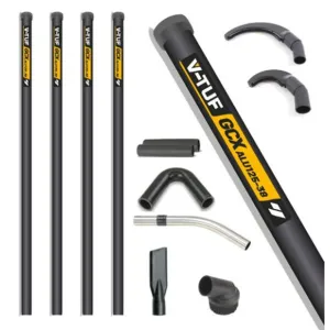 V-TUF GCX38-16PC Alu High Level Indoor & Gutter Cleaning Kit 5m Reach 38mm Poles with Pipe Cleaning Tools
